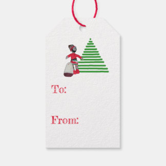 Gift Tag - Elf and Tree Geschenkanhänger