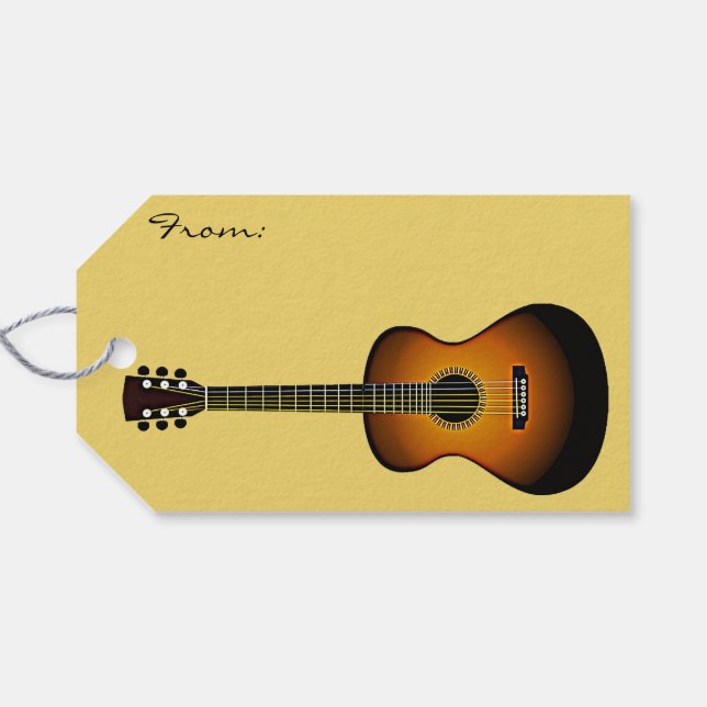 Gift-Tag für Gitarrendesign Geschenkanhänger (Rückseite Horizontal)