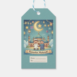Gift Tag Ramadhan Blue Cute Geschenkanhänger