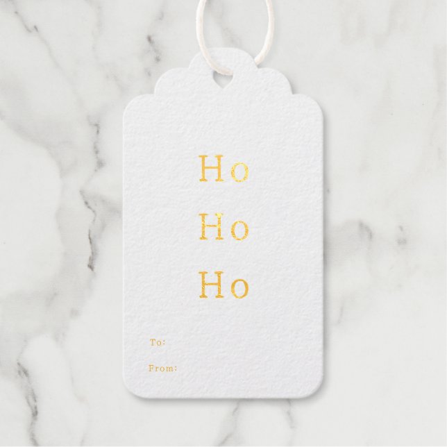 Gift Tag (Set of 10 pcs) - Ho Ho Ho Foil Geschenkanhänger (Vorderseite)