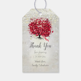 Gift-Tags aus Rotem Herzblatt unter den Sternen Geschenkanhänger