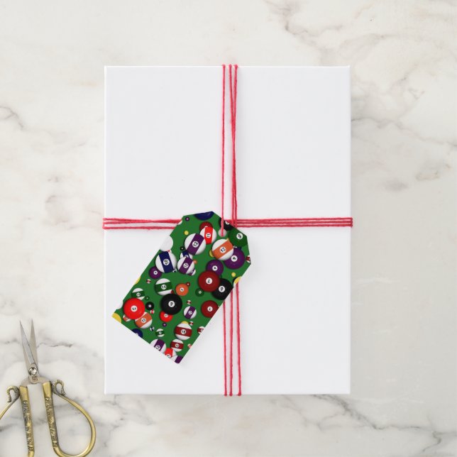 Gift Tags - Billiards Geschenkanhänger (Mit Garn)