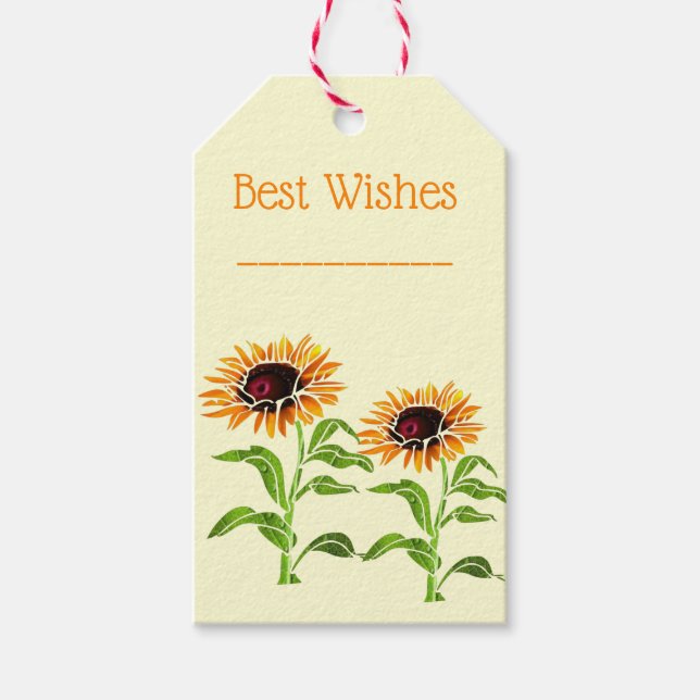 Gift-Tags für Sonnenblumen Geschenkanhänger (Vorderseite)