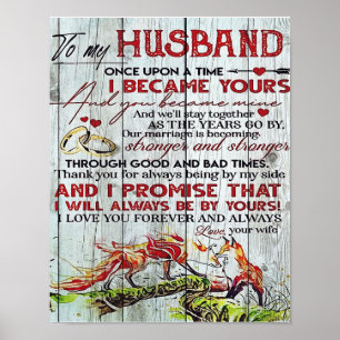 Gift To My Husband, Love Quotes Letter Poster