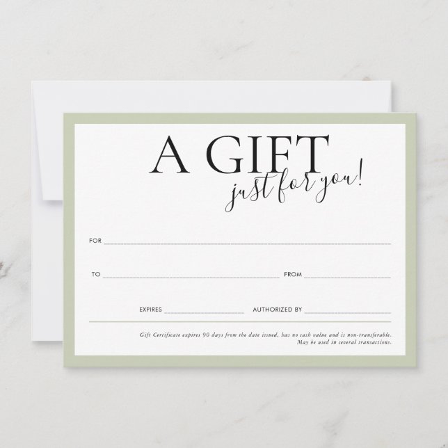 GIFT VOUCHER elegantes Logo elegant Business-schla Einladung (Vorderseite)