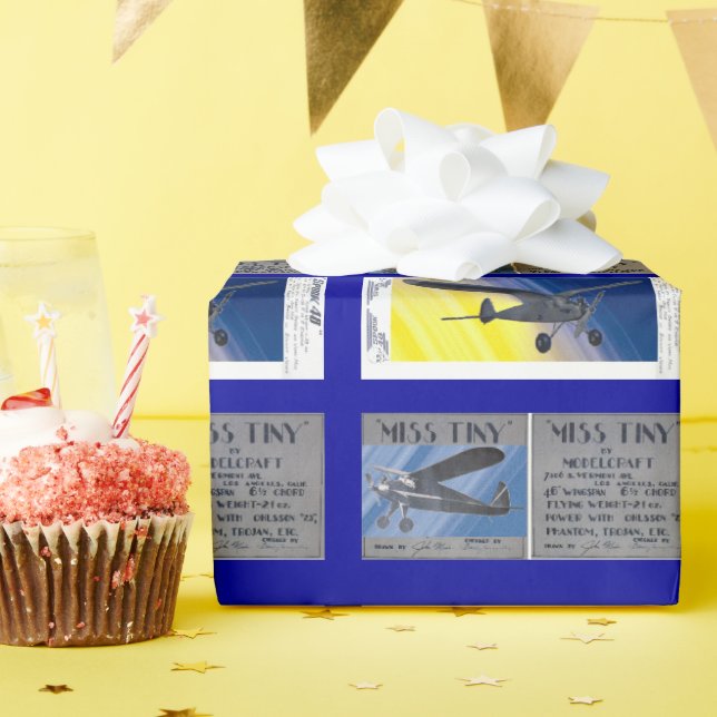Gift Wrap - Antike Modellflugzeuge Geschenkpapier (Geburtstagsparty)