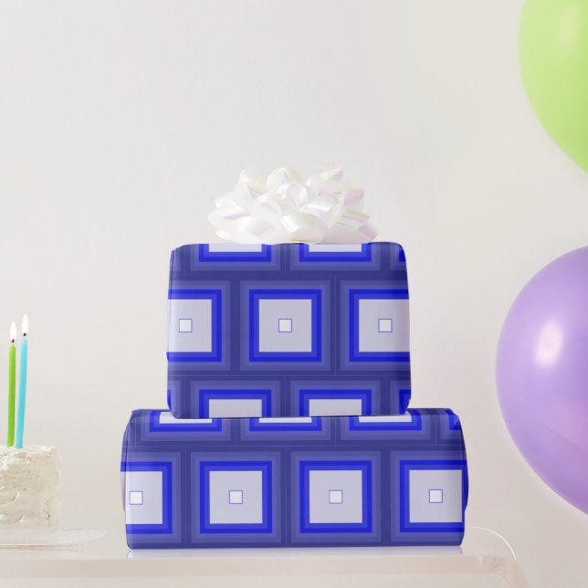 Gift wrap - Concentric Squares in Blue Tones Geschenkpapier (Partygeschenke)