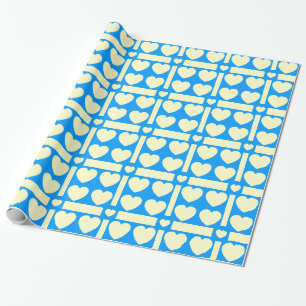 Gift Wrap - Herz-Quilt (blau) Geschenkpapier