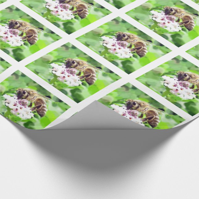 Gift Wrap - Honey Bee on Clover Geschenkpapier (Ecke)