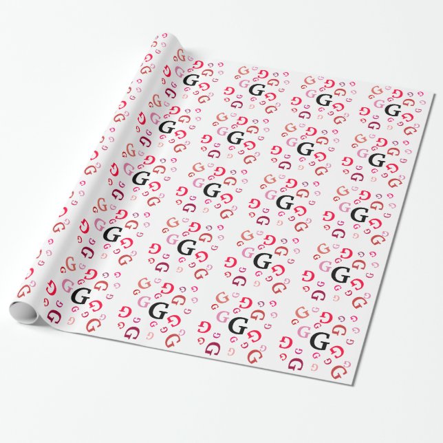 Gift Wrap - Jumbled Letters in Reds Geschenkpapier (Ungerollt)