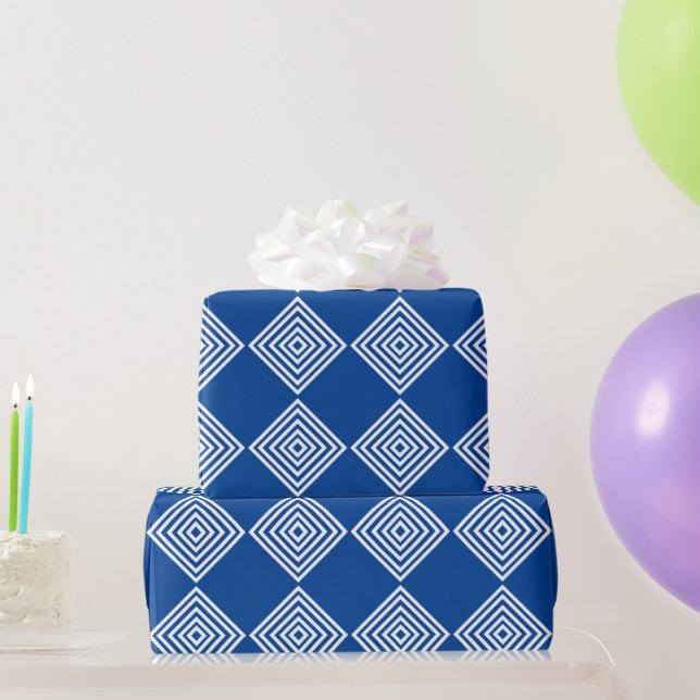 Gift Wrap - Konzentrierte weiße Diamantformen Geschenkpapier (Partygeschenke)