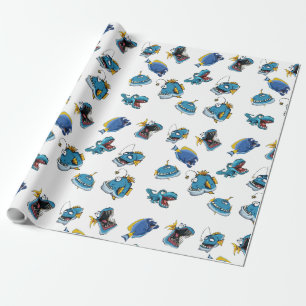 Gift Wrap Paper Funny Sea Fish Monsters Schwanz Ki Geschenkpapier