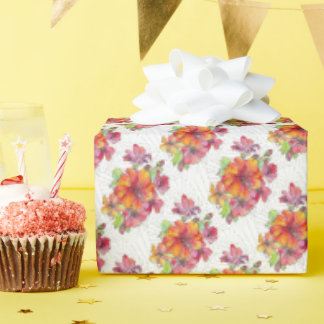 Gift Wrap Paper Roll - Vivid Watercolor Flowers Geschenkpapier