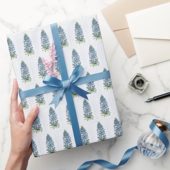 Gift Wrap Roll - NGA Watercolor Blue Bonnets Geschenkpapier (Schenken)