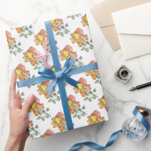 Gift Wrap Roll - NGA Watercolor Orange Rose Geschenkpapier