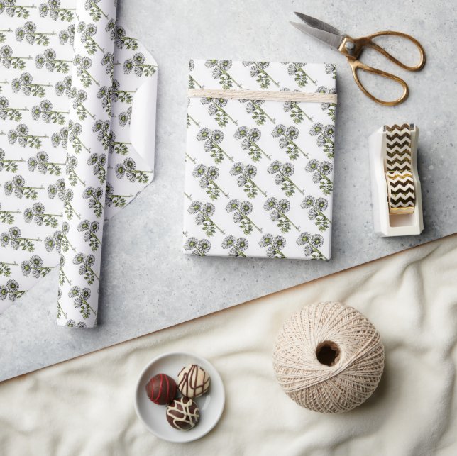 Gift Wrap Roll - NGA Watercolor White Daisies Geschenkpapier (Kunsthandwerk)