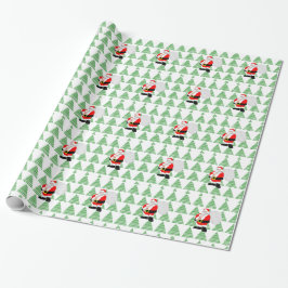 Gift Wrap - Santa und Bäume Geschenkpapier