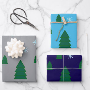 Gift Wrap Set - Kiefernwald im Schnee Geschenkpapier Set