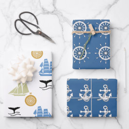 Gift Wrap Set - Nautical Theme Geschenkpapier Set
