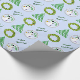Gift Wrap - Snowglobe, Baum, Kranz, Happy Holiday Geschenkpapier