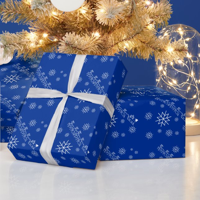 Gift Wrap - Weihnachtsfeier, Schlitten, Schneefloc Geschenkpapier (Feiertage)