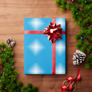 Gift Wrap - White Star Glow on Blue Geschenkpapier