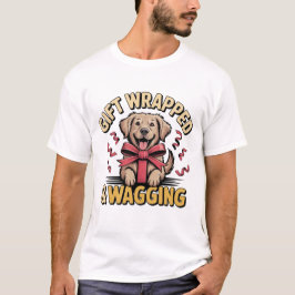 Gift Wrapped & Wagging Retriever Christmas T-Shirt