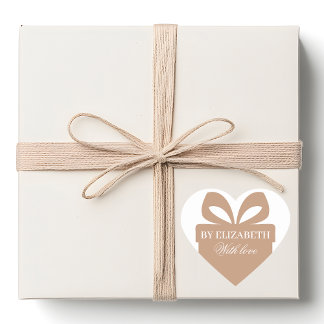 Gift Wrapping “Brand Name” | Cute Herz-Aufkleber