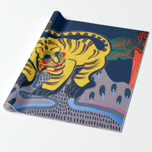 GIFT WRAPPING CHINESE TIGER  GESCHENKPAPIER