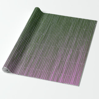 GIFT WRAPPING DARK GREEN MAGENTA FADED STRIPES GESCHENKPAPIER