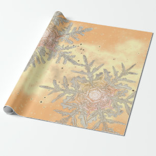 GIFT WRAPPING WILSON BENTLEY SNOWFLAKES SUNSET GESCHENKPAPIER
