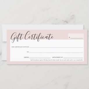GIFT ZERTIFIKATE elegante Rosa Rosa Rosa Gold Einladung