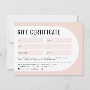 GIFT ZERTIFIKATE Modernes Arschrot Rosa Schwarz