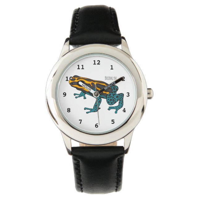 Giftdeich-Frosch-Cartoon-Abbildung Armbanduhr (Vorderseite)