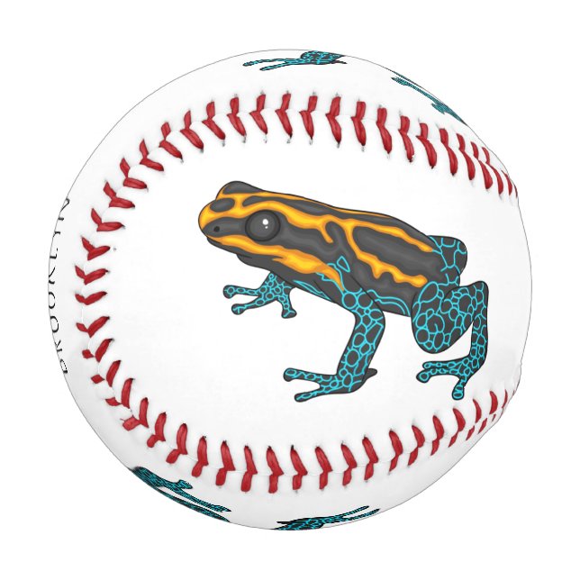 Giftdeich-Frosch-Cartoon-Abbildung Baseball (Vorderseite Links)