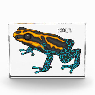 Giftdeich-Frosch-Cartoon-Abbildung Fotoblock