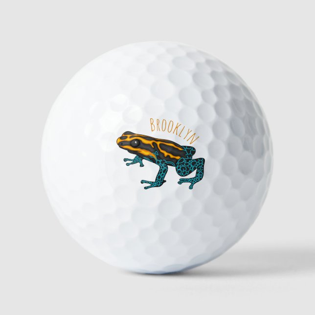 Giftdeich-Frosch-Cartoon-Abbildung Golfball (Vorderseite)