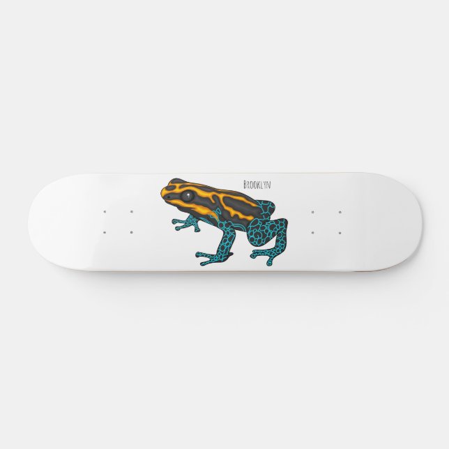 Giftdeich-Frosch-Cartoon-Abbildung Skateboard (Horizontal)