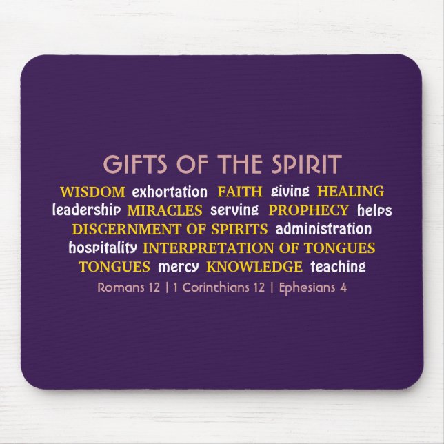 GIFTE VON SPIRIT Lila | Inspiration | CHRISTLICH Mousepad (Vorne)