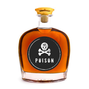 Giftflasche - Etikett der Alkoholflasche zu Hallow Runder Aufkleber