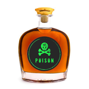 Giftflasche - Etikett der Alkoholflasche zu Hallow Runder Aufkleber