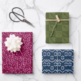 Giftgarten | Blau und Grüntöne Geschenkpapier Set