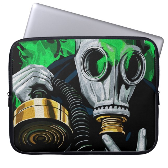 Giftgasmaske: Neonflames Laptopschutzhülle (Vorderseite)