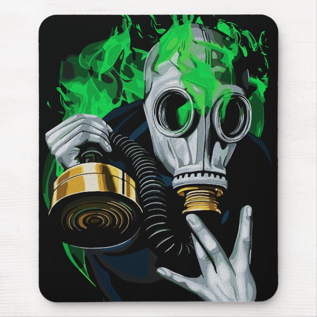Giftgasmaske: Neonflames Mousepad (Vorne)