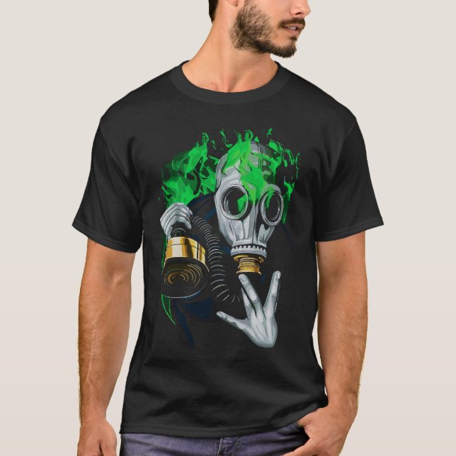 Giftgasmaske: Neonflames T-Shirt (Vorderseite)