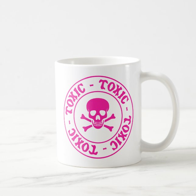 Giftig rosa Schädel und Kreuzknochen Kaffeetasse (Rechts)
