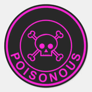 Giftig rosa schwarzer Ringskulpsticker Runder Aufkleber