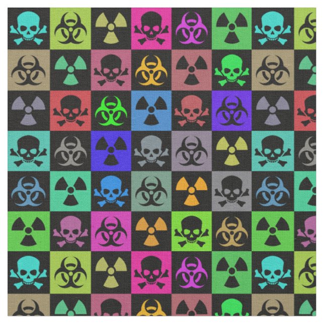 Giftige Skulls punk Art Stoff (Nahaufnahme)