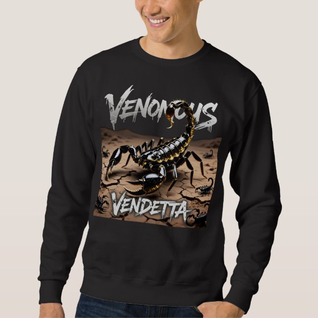 Giftige Vendetta Skorpion Punk Grafik Sweatshirt (Vorderseite)