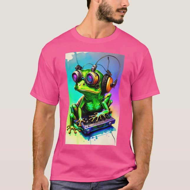 Giftiger DJ Frog T-Shirt (Vorderseite)